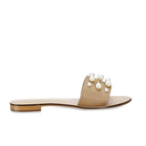 Saint Justine Natural Color Leather Slides - SaintG