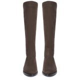 Saint Amy Brown Stretch suede Leather Knee High Boots