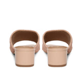 Saint Eloisa Peach Woven Block Heel Mules