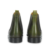 Saint Agostino Two Color Toned Olive Leather Chelsea Boot