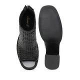 Saint Anna Woven High Ankle Block Heels