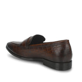 Saint Ansprand  Brown Croco Leather Embossed Loafers
