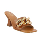 Saint Melissa Cuoio Leather Metal Chain Embellished Heels