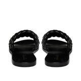 Saint Arianna Black Leather Handcrafted Woven Flats