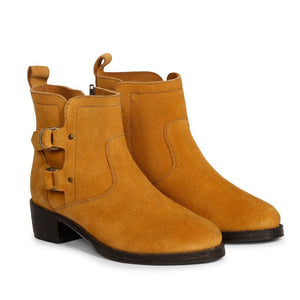 Saint Sancia Tan Suede Leather Ankle Boots