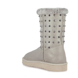 Saint Cassandra Metal Studded Silver Glitter Snug Boots