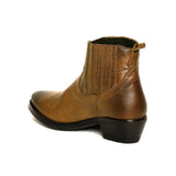 Saint Senorina Tan Burnished Leather Ankle Boot