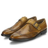 Saint Salvador Tan Leather Monk Brogue With Set