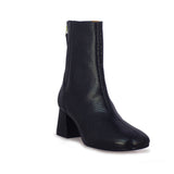 Saint Stellina Black Leather Back Zip Block Heel Boots