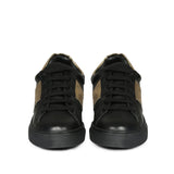 Saint Elen Black and Gold Leather Sneakers