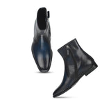 Saint Conrad Blue Leather Ankle Boot