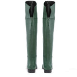 Saint Grace Green Leather Above The Knee Boots