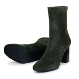 Saint Eleanor Grey Stretch Suede High Ankle Boots