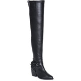 Saint Mareme Black Leather Above The Knee Boots