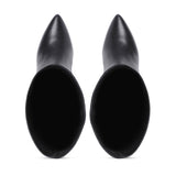 Saint Arabella Black Leather Kitten Heel Knee High Boots