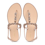 Saint Zaneta Multi Stones Embellished Leather Flats - SaintG