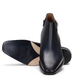 Saint Lothair Dark Blue Two Color Toned Leather Ankle Boot