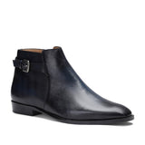 Saint Lothair Dark Blue Two Color Toned Leather Ankle Boot