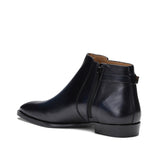 Saint Lothair Dark Blue Two Color Toned Leather Ankle Boot