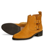 Saint Sancia Tan Suede Leather Ankle Boots