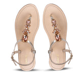 Saint Alena Rose Gold Stone Embellished Flats - SaintG