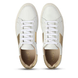 Saint Elen White and Gold Leather Sneakers