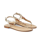 Saint Alena Rose Gold Stone Embellished Flats - SaintG