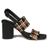 Saint Bibiana Multi Woven Leather Heels