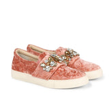 Saint Kacey Peach Velvet Sneaker