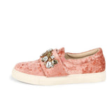 Saint Kacey Peach Velvet Sneaker