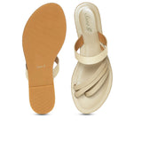 Saint Almus Beige Leather Flat - SaintG