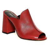 Saint Amor Red Leather Block Heel