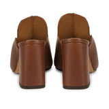 Saint Amor Tan Leather Block Heel
