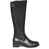 Saint Claire Black Leather Knee High Boots