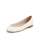 Saint Anya White Leather Ballerina’s