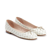 Saint Anya White Leather Ballerina’s