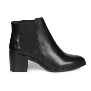 Saint Sandra Black Leather Ankle Boot