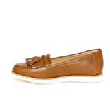 Saint Alena Tan Leather Saddle Shoes