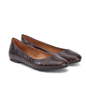 Saint Daria Brown Croco Leather Ballerina's