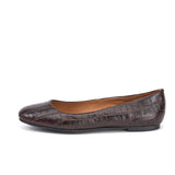 Saint Daria Brown Croco Leather Ballerina's
