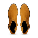 Saint Sancia Tan Suede Leather Ankle Boots