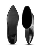 Saint Celestina Black Leather Cone Heel Calf Boots