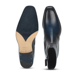 Saint Conrad Blue Leather Ankle Boot