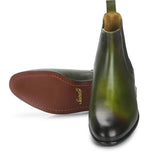 Saint Agostino Two Color Toned Olive Leather Chelsea Boot