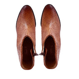 Saint Leone Tan Woven Leather Ankle Boots