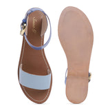 Saint Lea Blue Leather Flats - SaintG