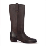 Saint Valery Brown Leather Cowboy Calf Boots