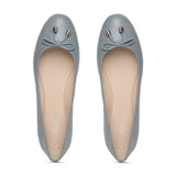 Saint Damita Blue Leather Handcrafted Ballet Flats