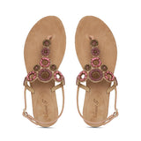 Saint Chiara Hand Embroidered Nude Leather Flats