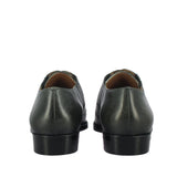 Mens Grey Leather Square Toe Lace Up Décor Slip On Shoes